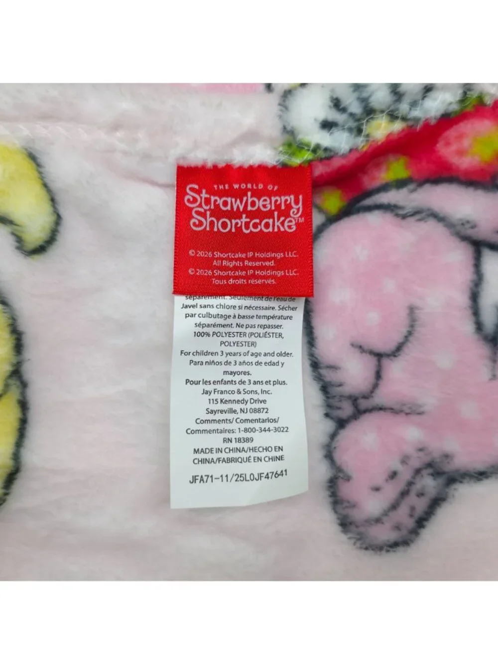 Strawberry Shortcake Kids Plush Throw Blanket 50